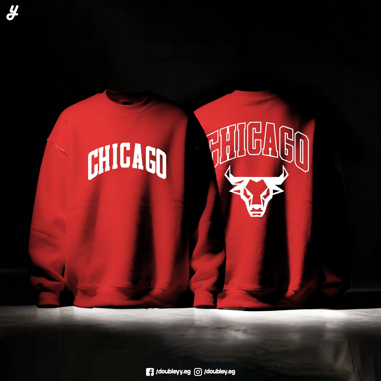 Red "Chicago" Premium Oversized Crewneck