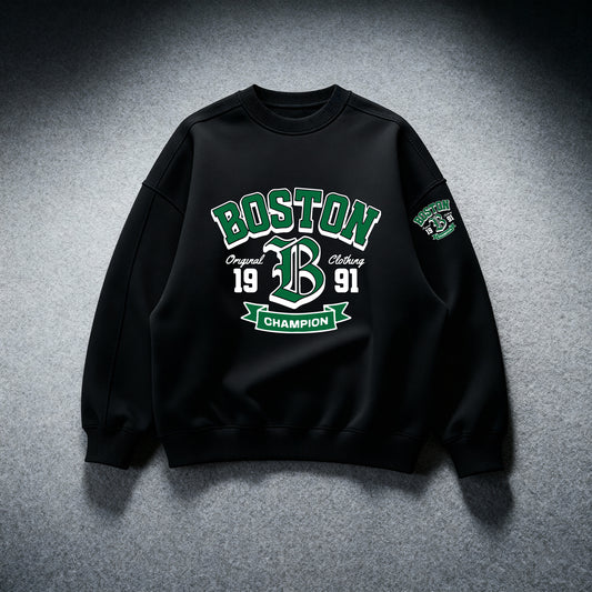 Red "Boston" Premium Oversized Crewneck