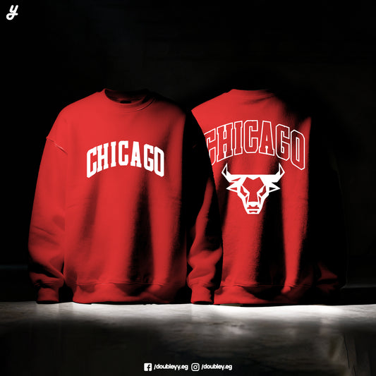 Red "Chicago" Premium Oversized Crewneck