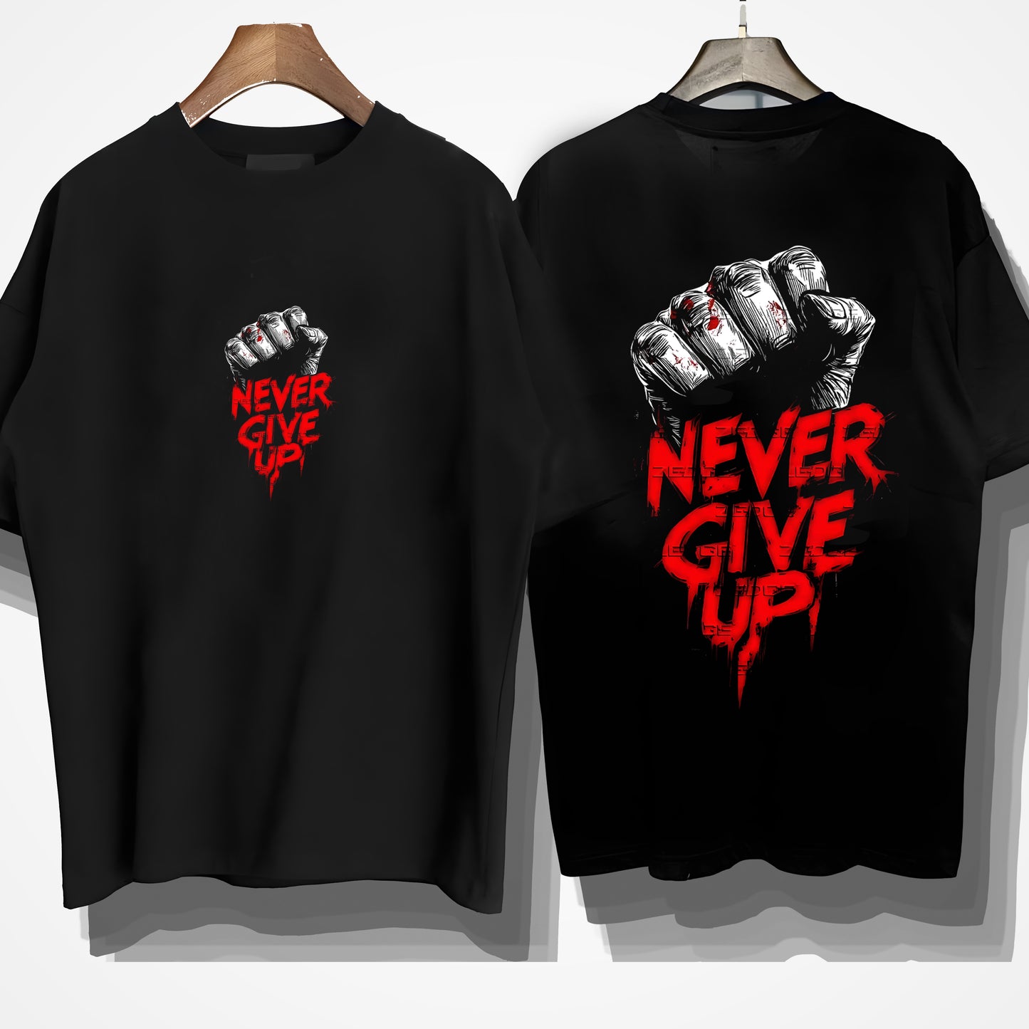 Never Give Up" OVERSIZED T-SHIRT"