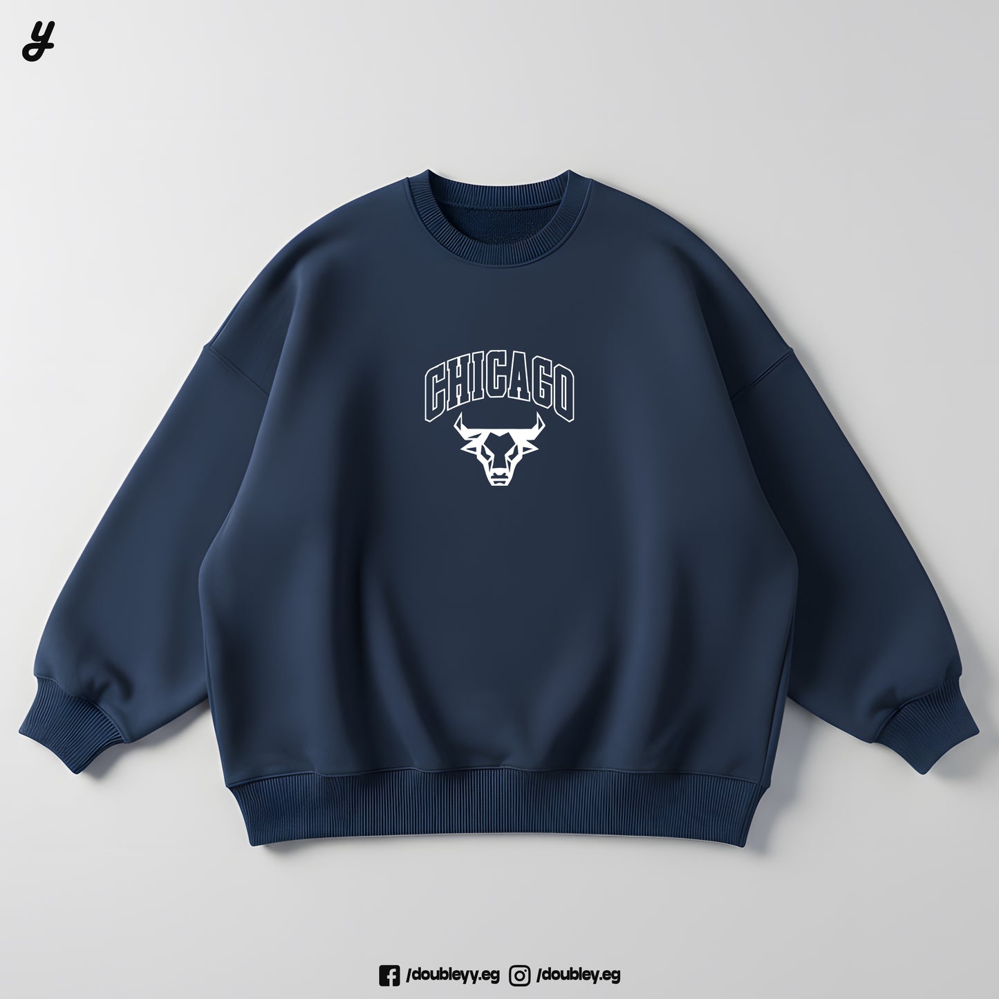 Navy "Chicago" Premium Oversized Crewneck